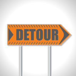 Detour road sign symbol