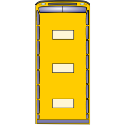 Yellow bus top-view