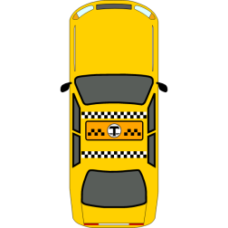 Car taxi top-view