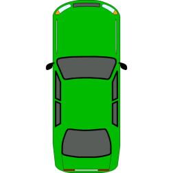 Car green top-view