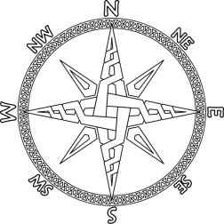 Compass with decorated frame