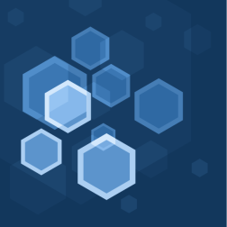 Blue background transparent shapes