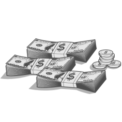 Stash of money and coins