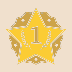 Winner badge fist place