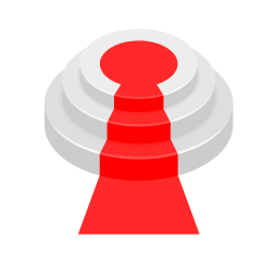 Round podium with red carpet