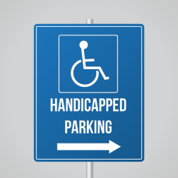 Handicapped parking blue sign