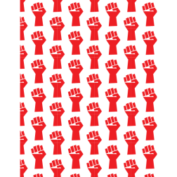 Raised hand seamless pattern