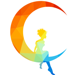 Fairy crescent color low poly pattern