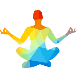 Yoga exercise low poly silhouette