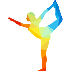 Yoga posing silhouette