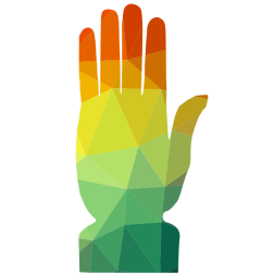Hand silhoutte low poly pattern