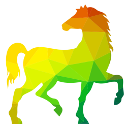 Horse color silhouette low poly