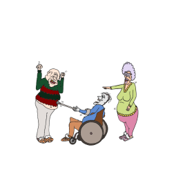 Old people teasting