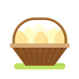 Basket with eggs