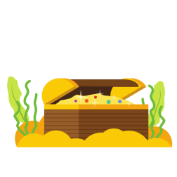 Treasure chest with gold