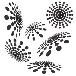 Halftone dotted decorative shapes