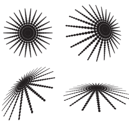 Halftone dotted stars