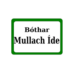 Malahide Road sign Irish.