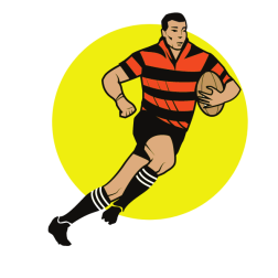 Rugby player in action