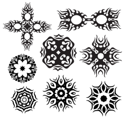 Decorative rosettes silhouette