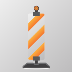 Road sign warning with lights