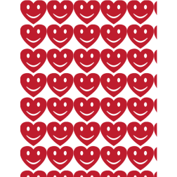 Red heart smiley seamless pattern
