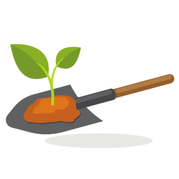 Sprout and a shovel