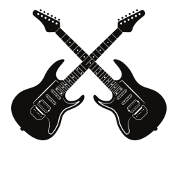 Electric guitars silhouette