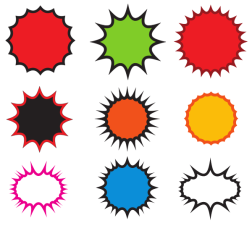 Bursting speech balloons set
