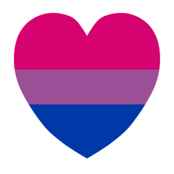Biromantic bisexual pride love heart symbol