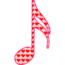 Note 16th with heart pattern