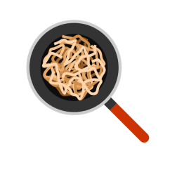 Spaghetti in the pan