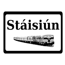 Railway station sign.