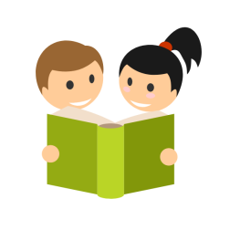 Children read a book