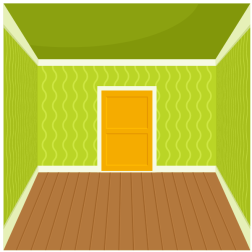 Empty room with green walls