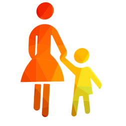 Mother and the child icon