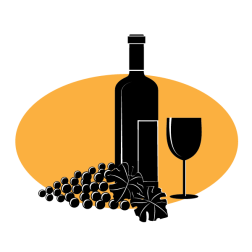 Wine glass and grapes