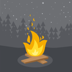 Bonfire in the night