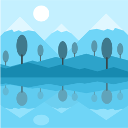 Lake landscape with mountains