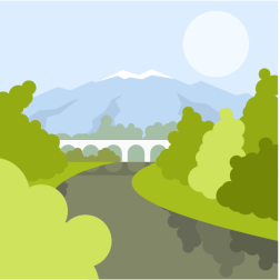 Landscape with a bridge