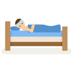 Sick man in the bed