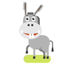Donkey flat cartoon clipart