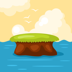 Uninhabited island