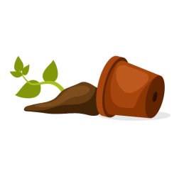 Broken flower pot
