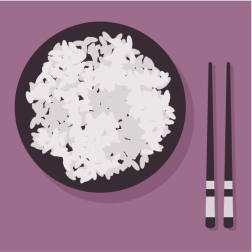 Rice meal and chopsticks