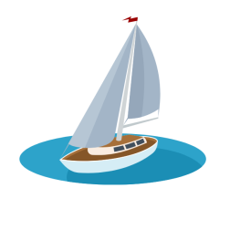 Sailing yacht at sea