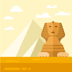 Sphinx and pyramids in Egypt