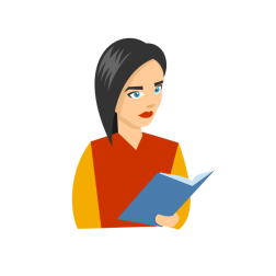 Teacher reading a book