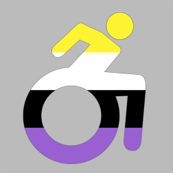 Nonbinary pride disabled wheelchair user