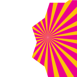 Shape with sunbeams pattern